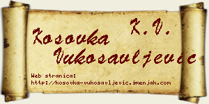 Kosovka Vukosavljević vizit kartica